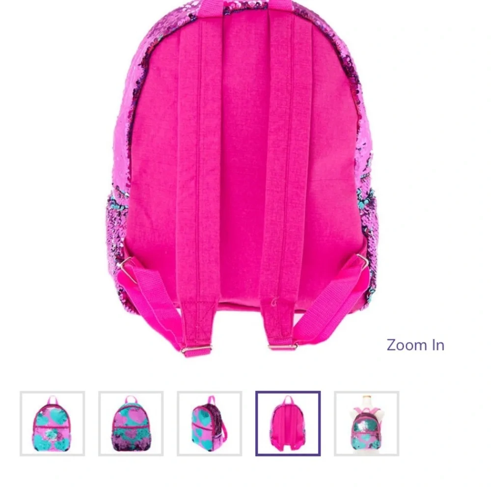 New with tags Claire’s back pack hearts sequins